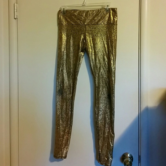 gold yoga pants